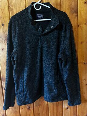 GH Bass Men's V Neck Sweater - Black Sz Large